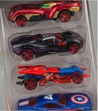 Hot Wheels Avengers Super Hero Alloy Car Set - 4 cars in tray