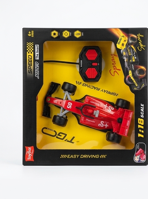 1:18 Scale RC Formula 1 Racing Car with Smoke Spray Effect