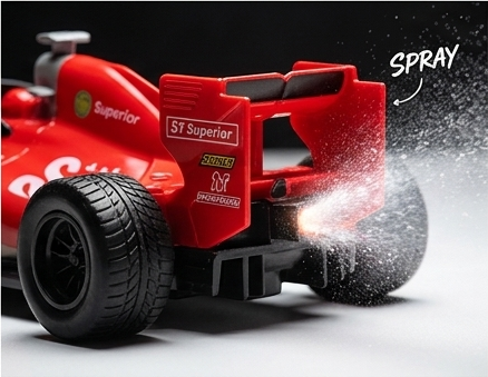 1:18 Scale RC Formula 1 Racing Car with Smoke Spray Effect