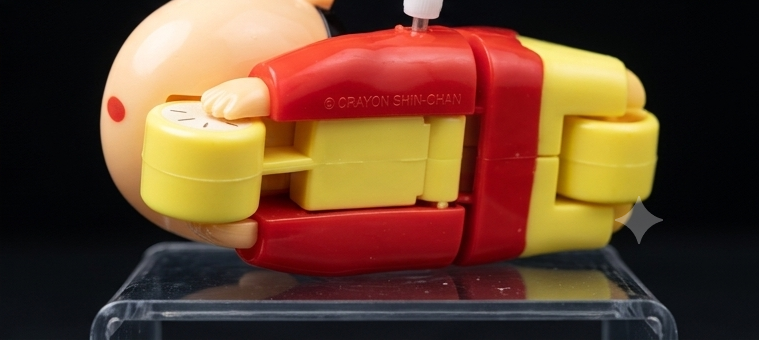 Crayon Shin-Chan wind-up crawling toy in night suit - wind-up knob detail