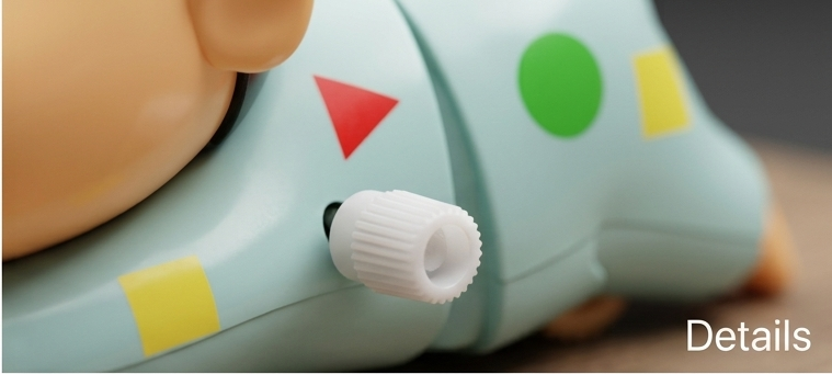 Crayon Shin-Chan wind-up crawling toy in night suit - profile view