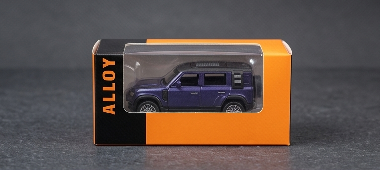 Land Rover Defender Diecast Model in box – Metallic Blue