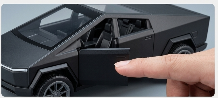 KIAL M32 Cybertruck diecast car with door open close-up
